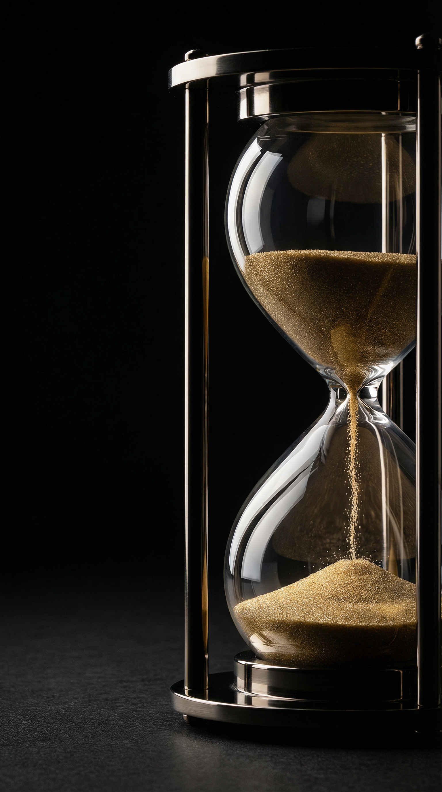 Ampulheta simbolizando o tempo como ativo valioso